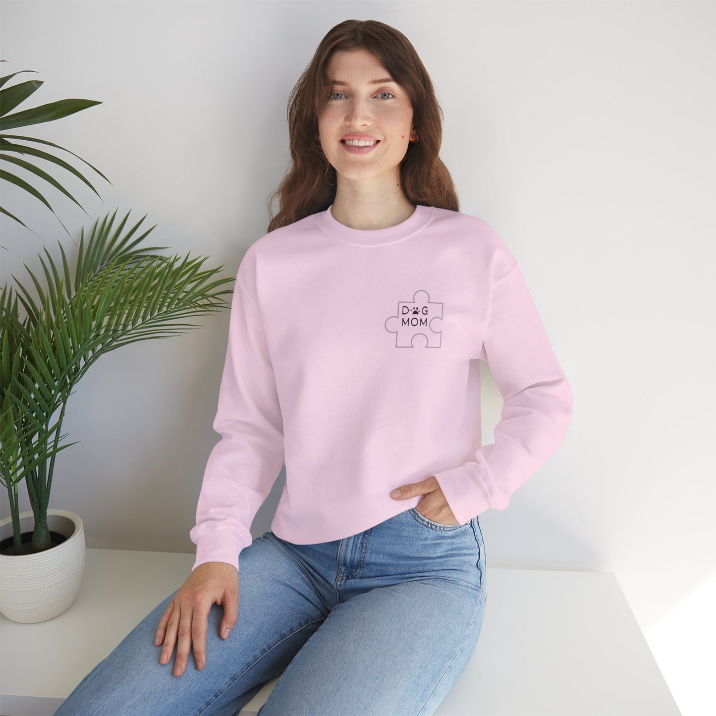 Dog Mom Puzzle Piece Crewneck
