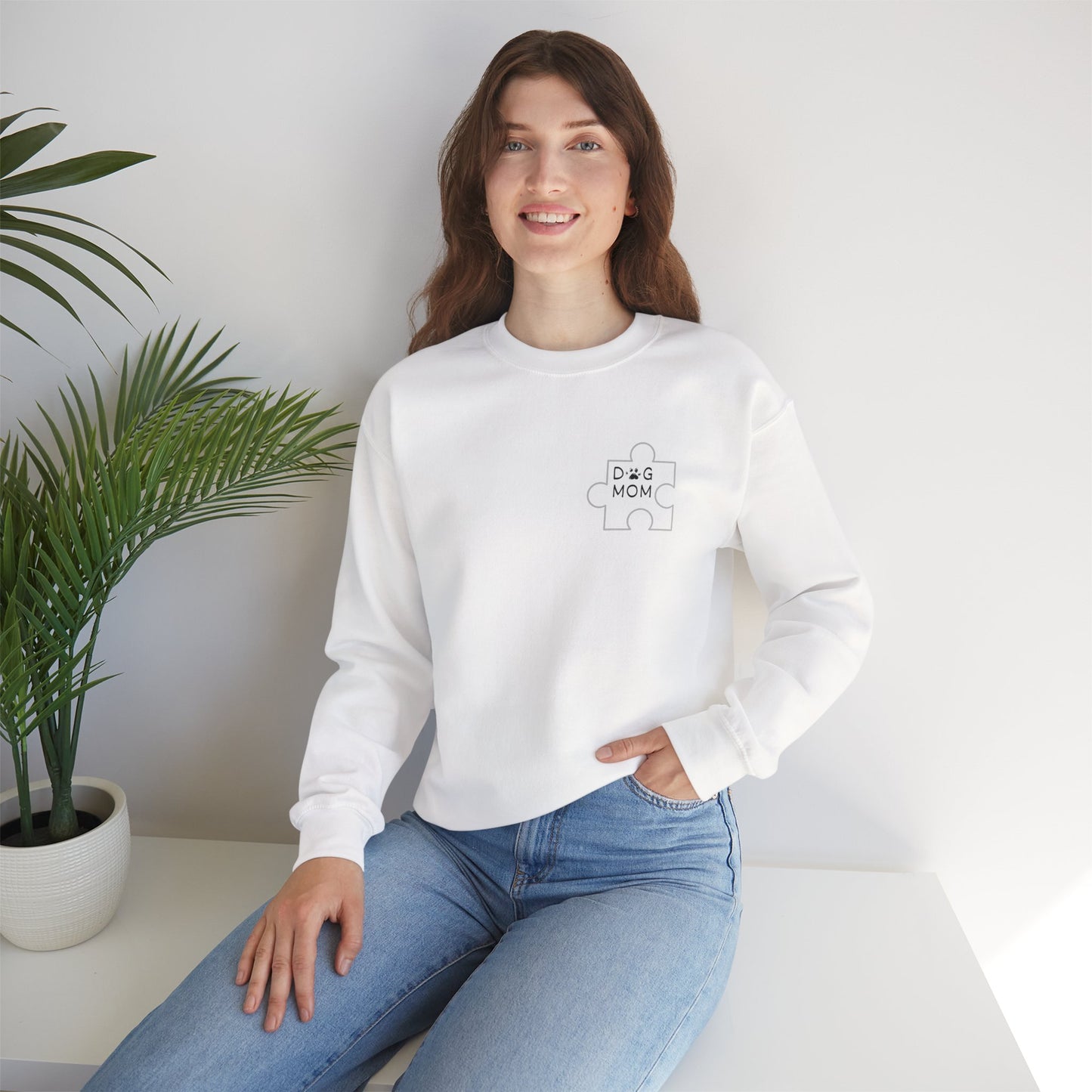 Dog Mom Puzzle Piece Crewneck