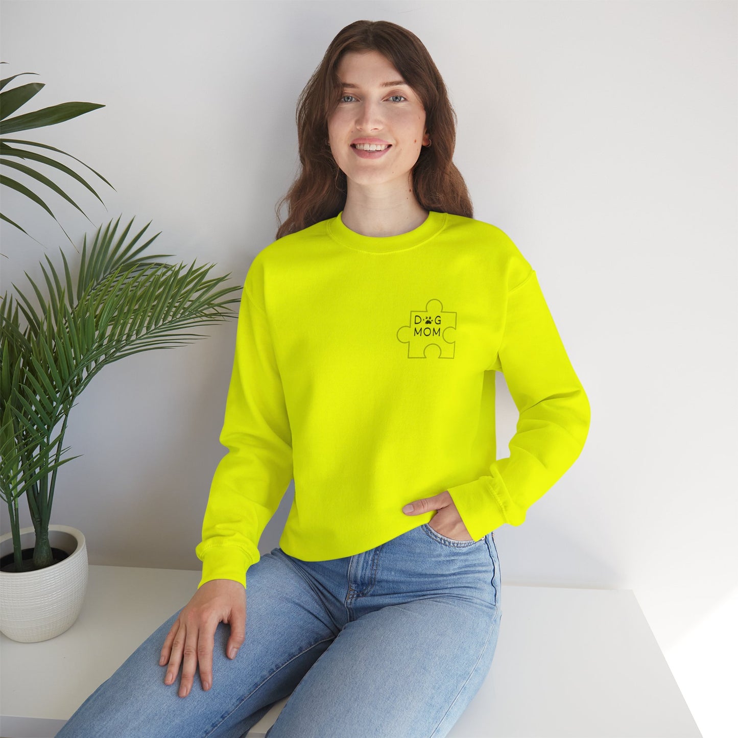 Dog Mom Puzzle Piece Crewneck